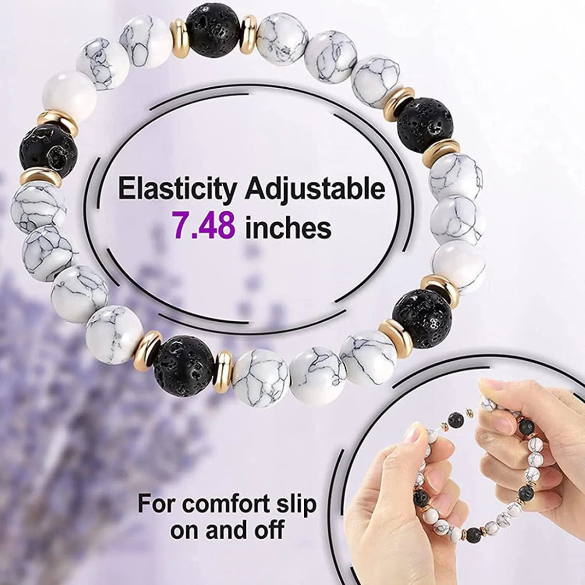 Handcrafted natural stone alloy bracelet showing tiger eye and agate components in 6cm size