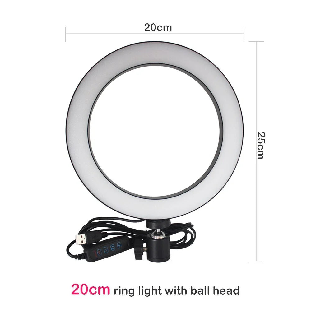 Adjustable tripod and ring light set with accessories for Apple device photography and videography