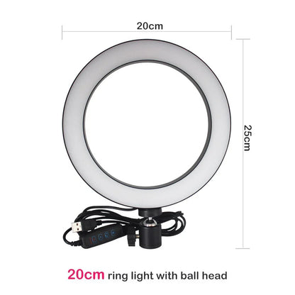 Adjustable tripod and ring light set with accessories for Apple device photography and videography