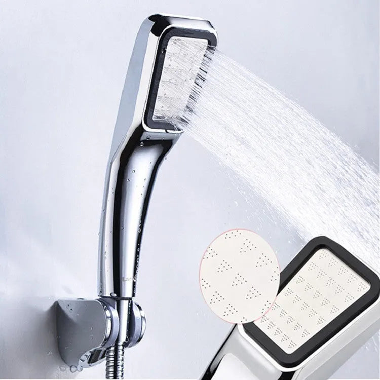 Hand-Held Pressurised Shower with Rain Function for Normal Temperature and Pressure Use, Orange Shower Head and Seven Additional Set Pieces Included