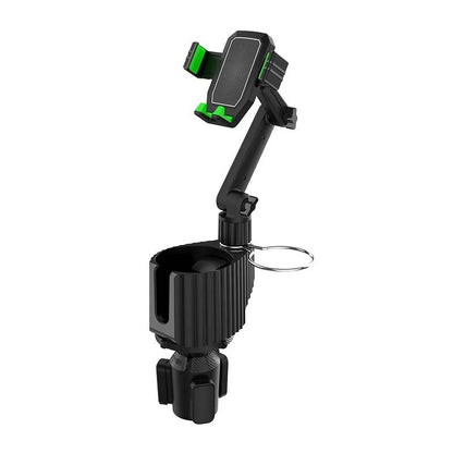 Green car organiser holder for drinks, kettles, and phones with 3.0kg capacity and ABS/PC construction