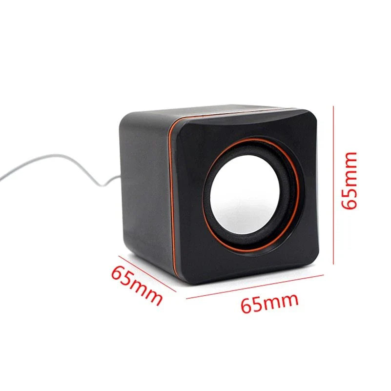 Compact and portable USB-powered desktop speaker with sleek design and high-quality audio performance