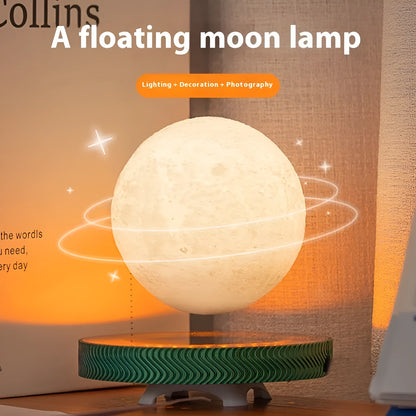 Magnetic suspension night lamp with floating 3D-printed celestial ornament and UK plug