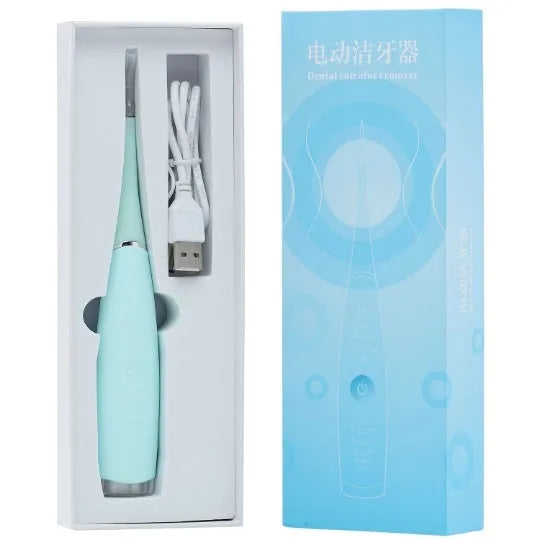 Pink and blue waterproof electric tooth scaler with 190mm handle for dental calculus removal