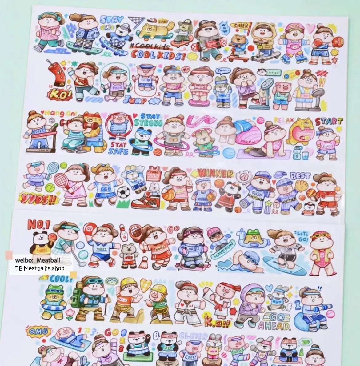 Haemorrhoid tape packaging stickers with cartoon characters, 42 styles, Japanese paper, 5 cm size