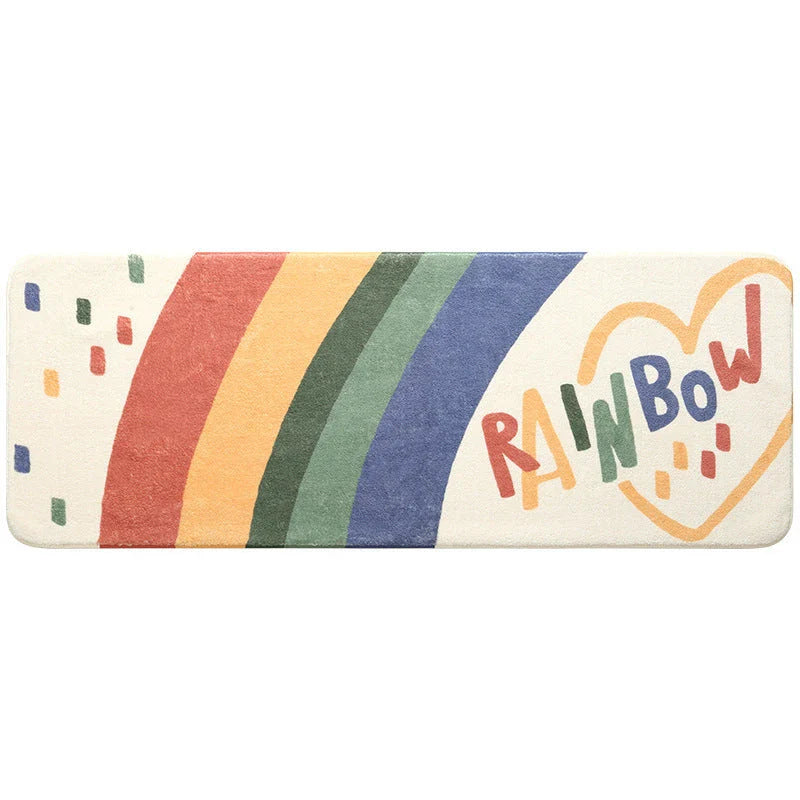 Colorful cartoon-themed floor mat with soft, plush microfiber material and non-slip backing for enhanced comfort and safety in any room.