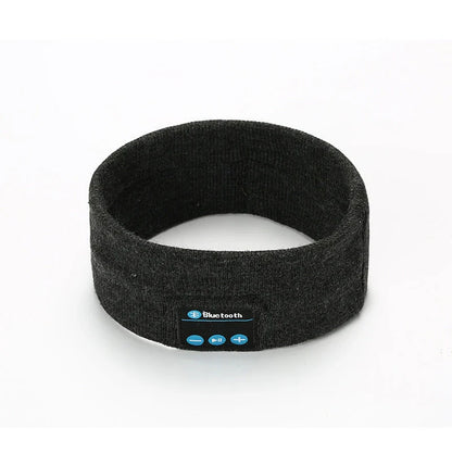 Wireless Bluetooth headband in multiple colours, featuring knitted fabric, built-in microphone and long-lasting battery for outdoor fitness and yoga activities.