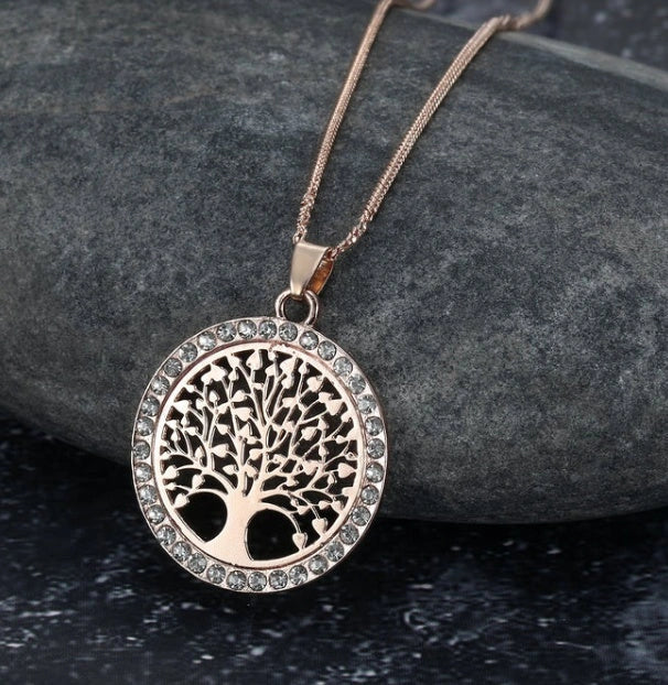 Asgard Crafted Celtic Tree of Life Pendant with cubic zirconia in gold, rose gold, or silver