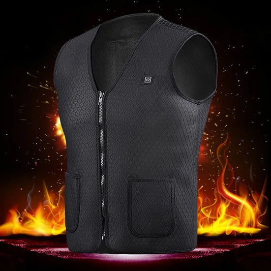 Outdoor heated vest for riding, skiing, and fishing activities with electric heating technology and durable construction