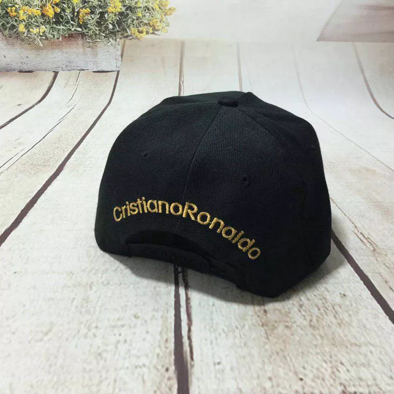 C Ronaldo CR7 baseball cap in black with high top and big eaves