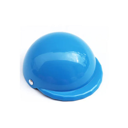 Plastic dog motorcycle cap helmet in Japanese style on a small dog