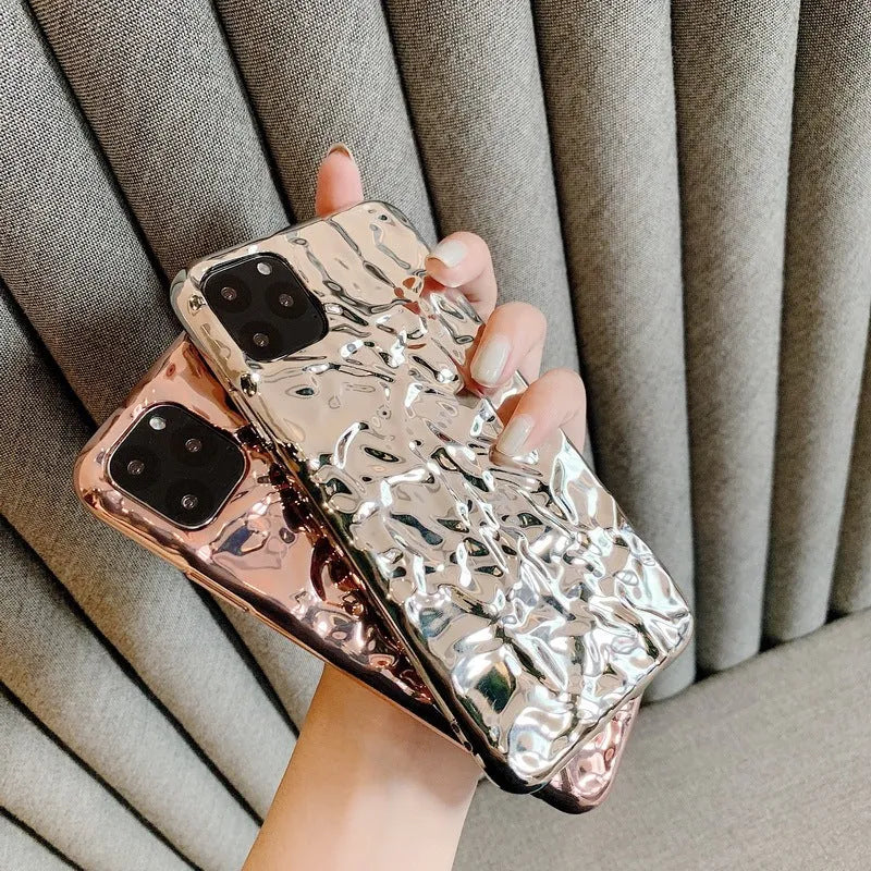 Electroplated TPU iPhone back cover case in rose gold or silver colour for multiple iPhone models