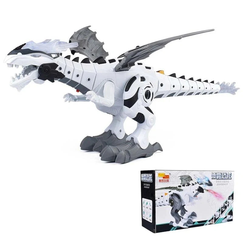 Intelligent Robot Toy Dinosaur with water spray feature in green and white