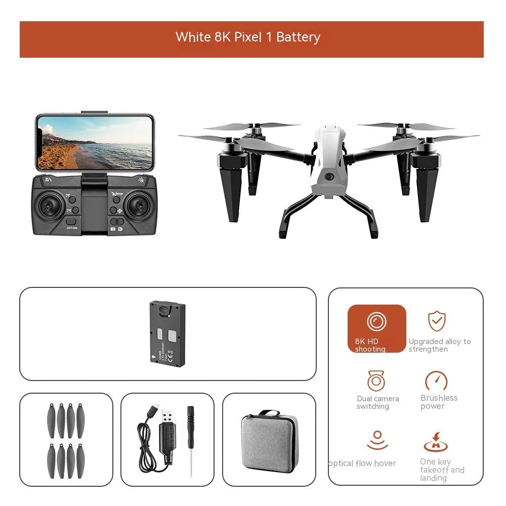 KS66 UAV drone with optical flow positioning camera in flight showing aluminium alloy brushless motor construction