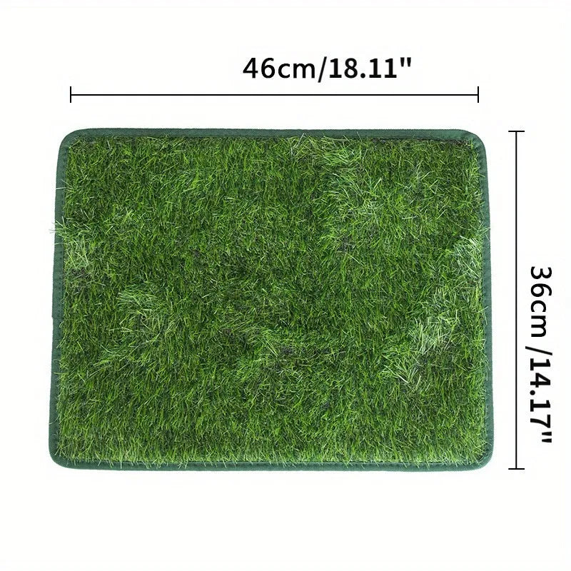 Artificial grass dog toilet training mat with drainage base tray