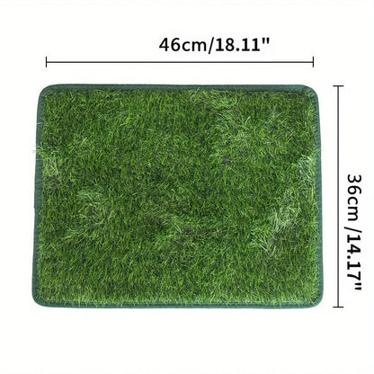 Artificial grass dog toilet training mat with drainage base tray