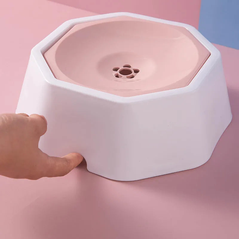Automatic floating pet water bowl for cats and dogs, PP, 23x23x8cm, in pink or blue