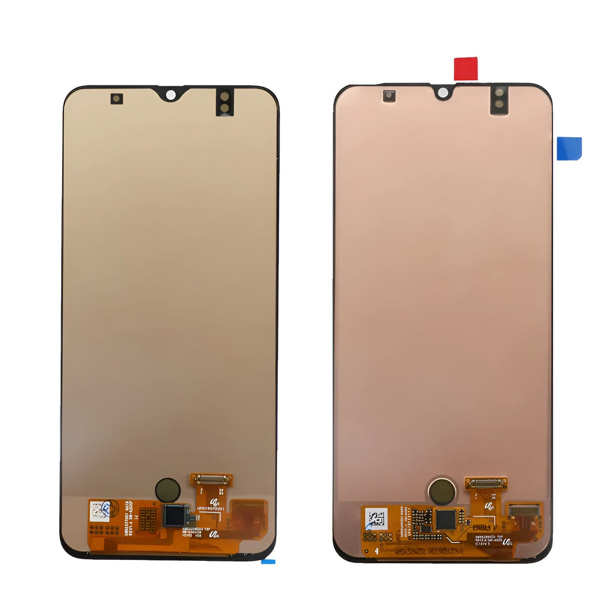 Oppo A50 A50S replacement LCD screen assembly with black bezel and pre-installed adhesive