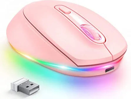 24g wireless ergonomic mouse with USB receiver and charging cable