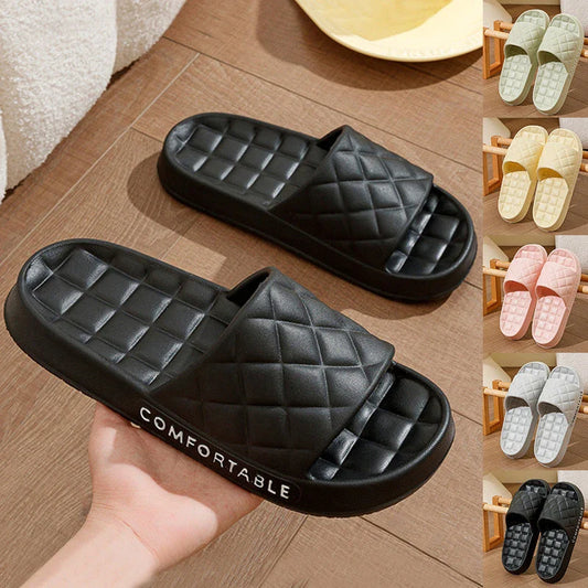 Stylish plaid slippers with soft, cushioned soles for comfortable indoor wear