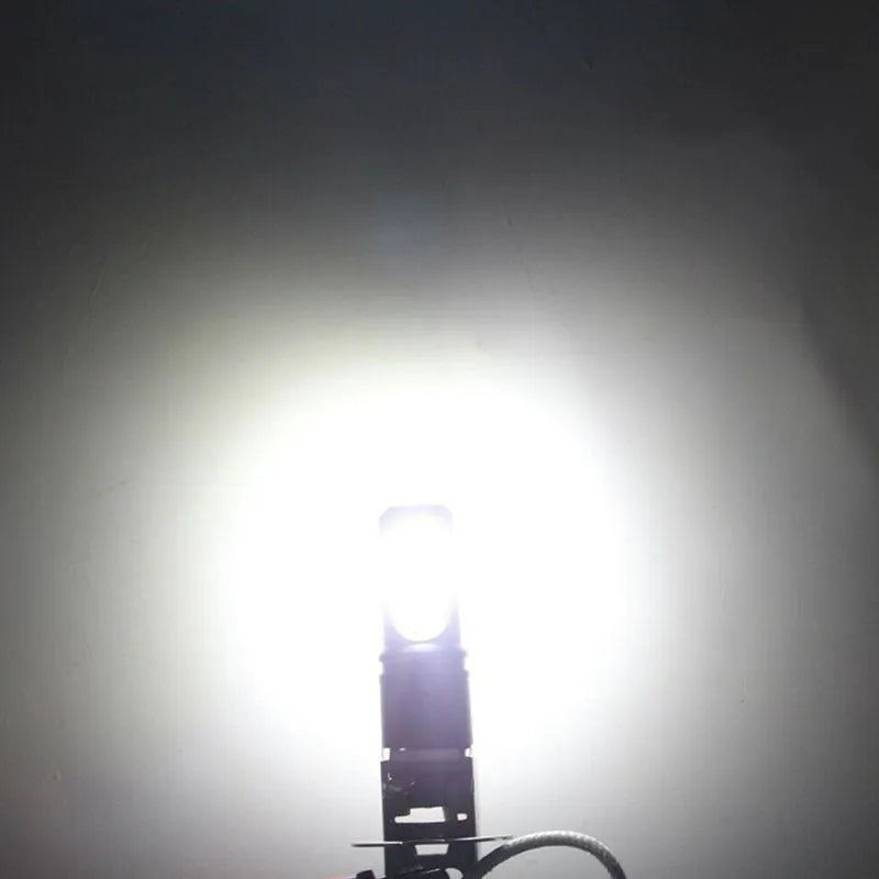 Aluminium alloy car fog lamp bulb for H1 and H3 formats with white 6500K light.