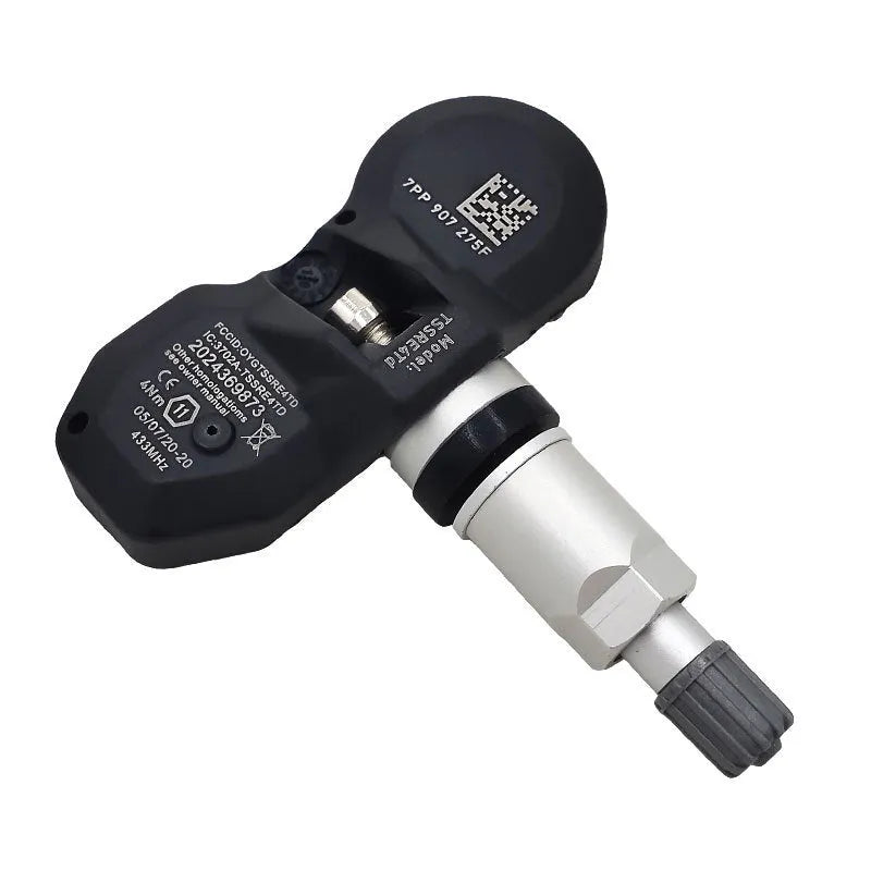 Black Audi car tyre pressure monitor with sensors and display unit