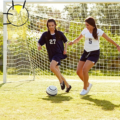 Portable soccer training goal net with lightweight fibreglass frame for backyard practice drills