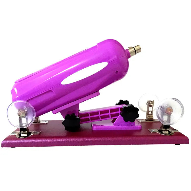 Women's purple automatic telescopic thrusting sex tool made from PVC measuring 37cm