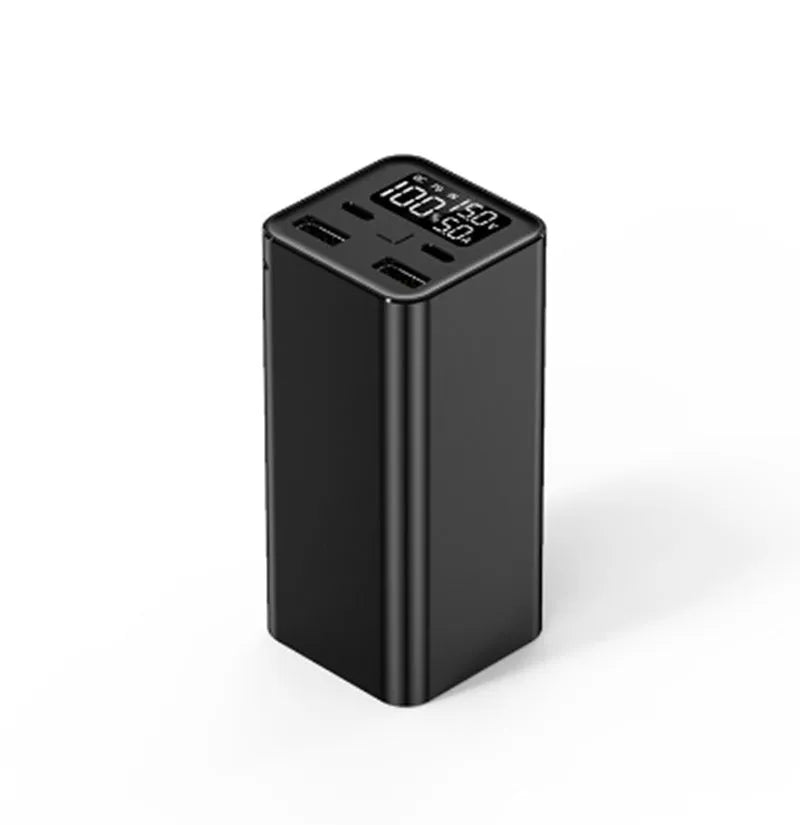 Super Fast Charging Metal Power Bank in black, blue, or grey with 65W output and 20000mAh capacity