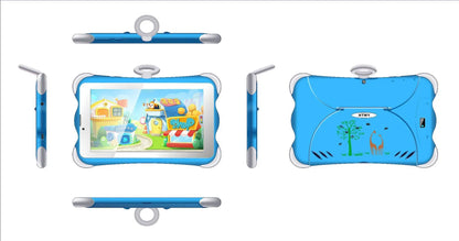 7-inch children's learning tablet in cartoon colours with built-in stand and 3G calling capability