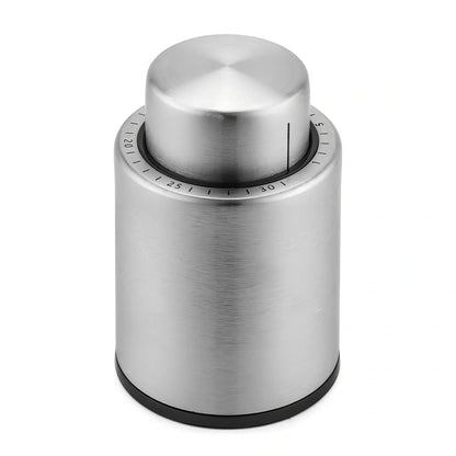 Stainless steel vacuum wine stopper with manual pump for preserving opened wine bottles