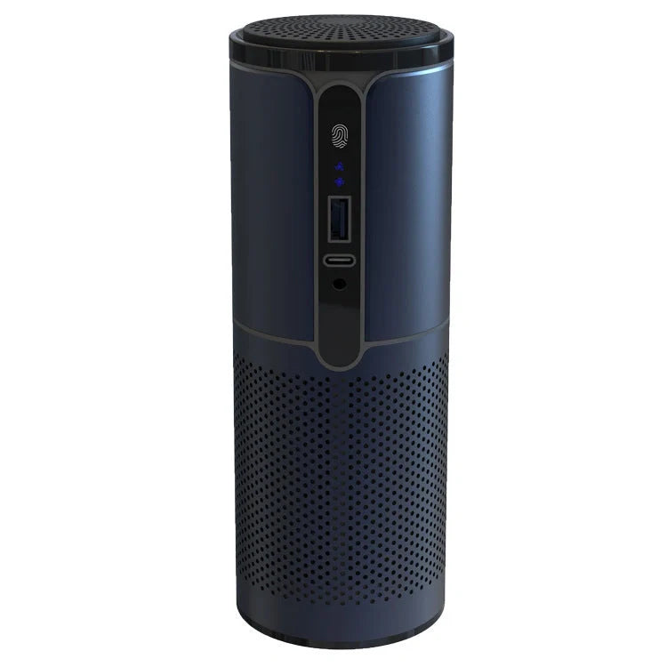 Compact car air purifier with HEPA technology in various colours