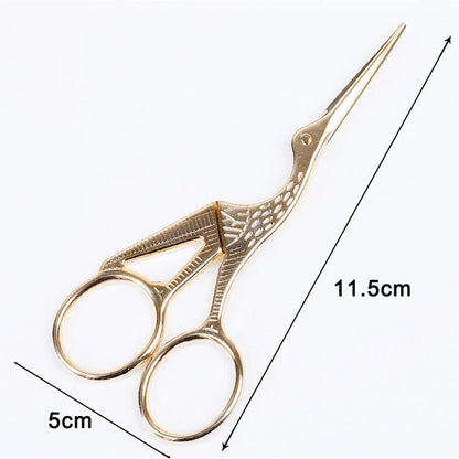 Elegant crane-shaped embroidery scissors crafted from premium stainless steel for precise, effortless cutting
