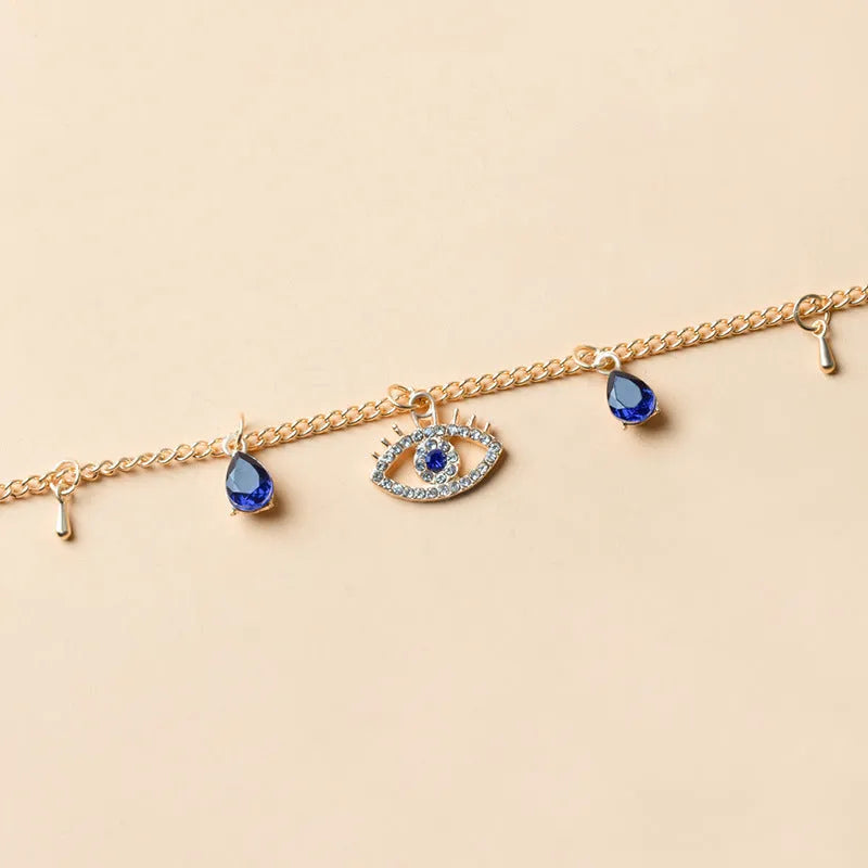 Gold plated alloy Devil's Crystal Necklace with pendant, adjustable 21cm to 50cm circumference, fashion women's jewellery