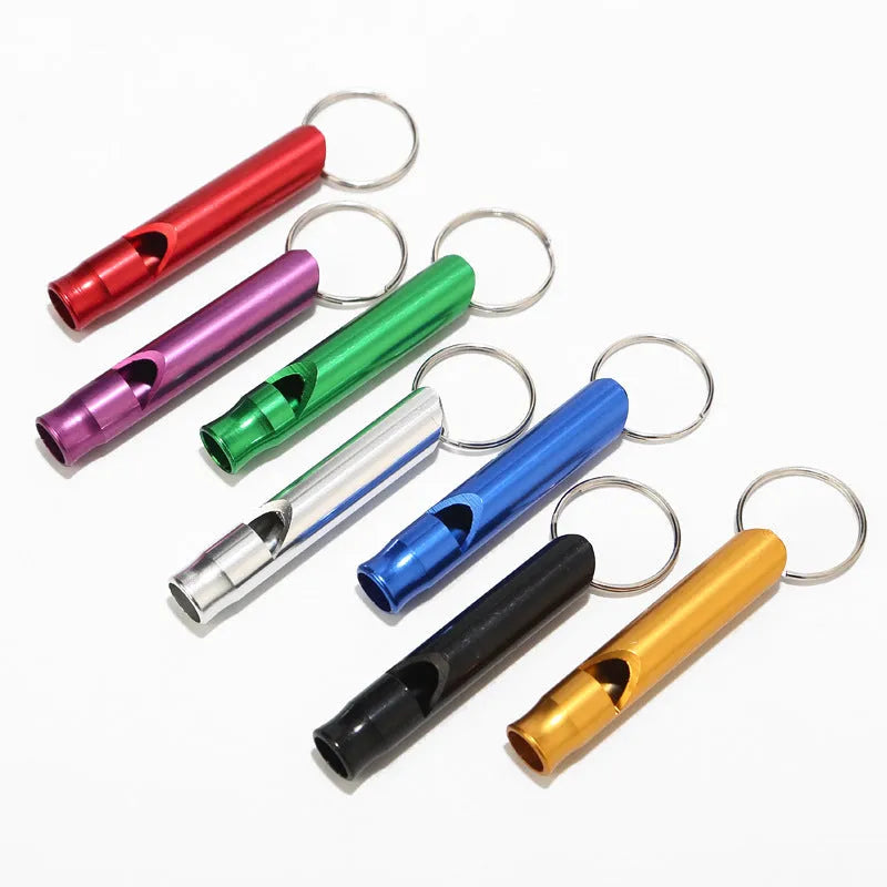 Aluminium survival whistle about 9 x 46mm with loud sound for hiking and outdoor signalling