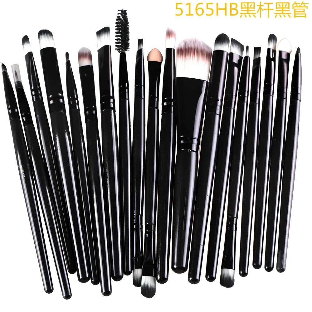 Cosmetic brush kit with 3cm nylon bristles and 14cm plastic handles in multiple colour options