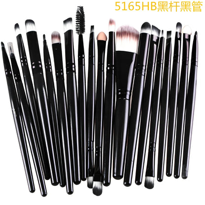 Cosmetic brush kit with 3cm nylon bristles and 14cm plastic handles in multiple colour options