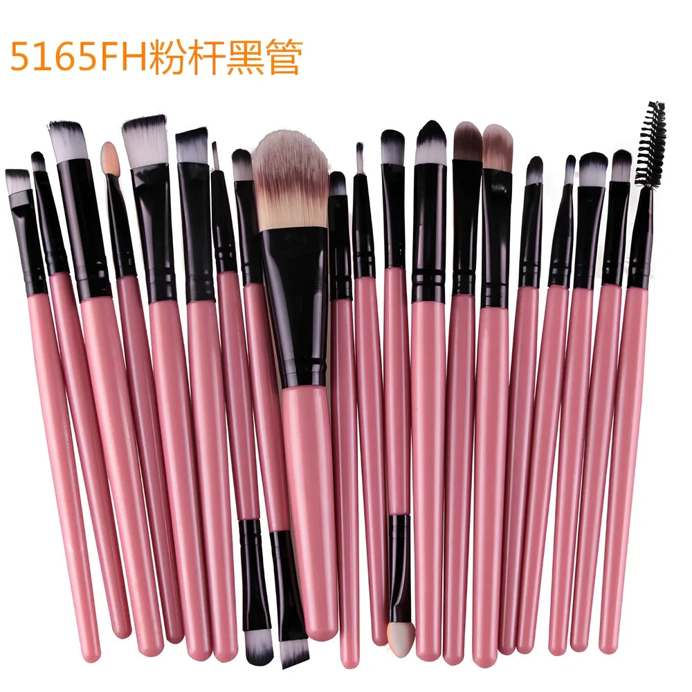 Cosmetic brush kit with 3cm nylon bristles and 14cm plastic handles in multiple colour options