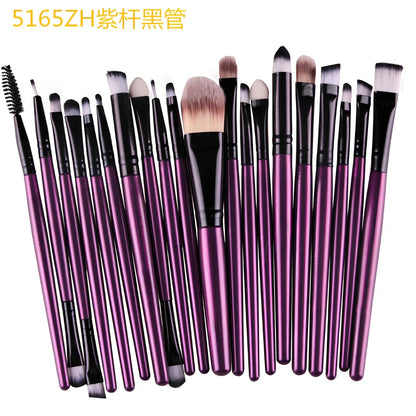 Cosmetic brush kit with 3cm nylon bristles and 14cm plastic handles in multiple colour options