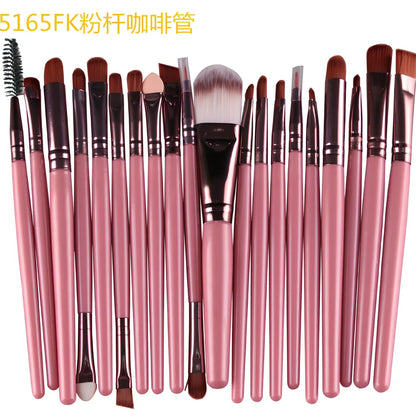 Cosmetic brush kit with 3cm nylon bristles and 14cm plastic handles in multiple colour options