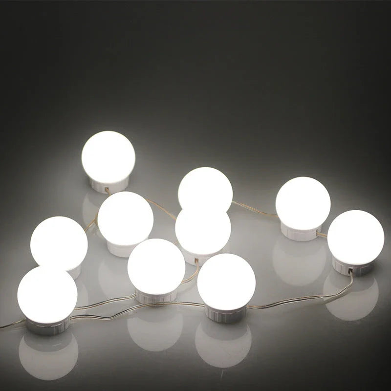 Adjustable Dimmable LED Mirror Light Bulb with Touch Control, Rotating Line, and Customisable Positioning