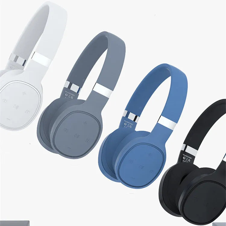 Wireless Bluetooth headphones in black, blue, grey or white colour options showing 40mm speaker drivers.