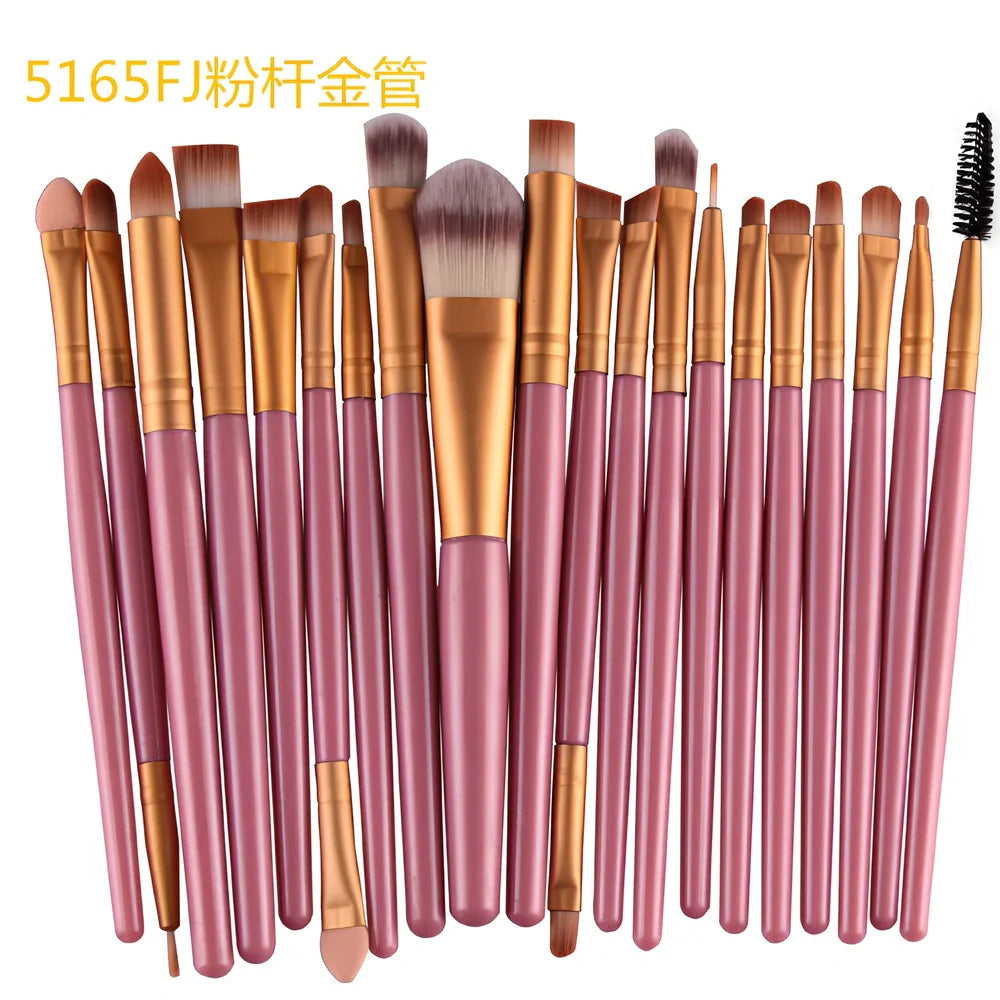 Cosmetic brush kit with 3cm nylon bristles and 14cm plastic handles in multiple colour options