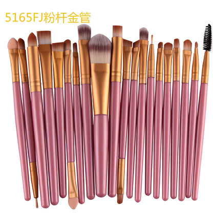 Cosmetic brush kit with 3cm nylon bristles and 14cm plastic handles in multiple colour options