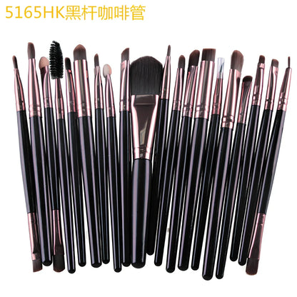 Cosmetic brush kit with 3cm nylon bristles and 14cm plastic handles in multiple colour options
