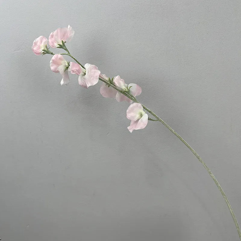 Purple flocked silk artificial fragrant pea flower standing 63cm tall