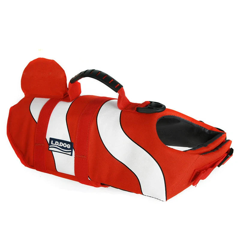 Adjustable mermaid shark design dog life vest for swimming safety