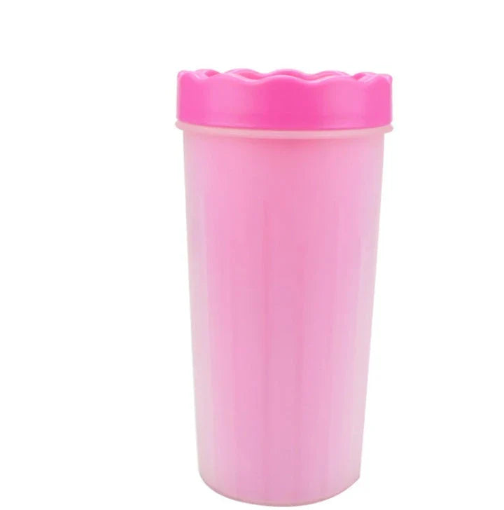 Silicone dog paw cleaning cup with soft bristles for easy and gentle paw washing