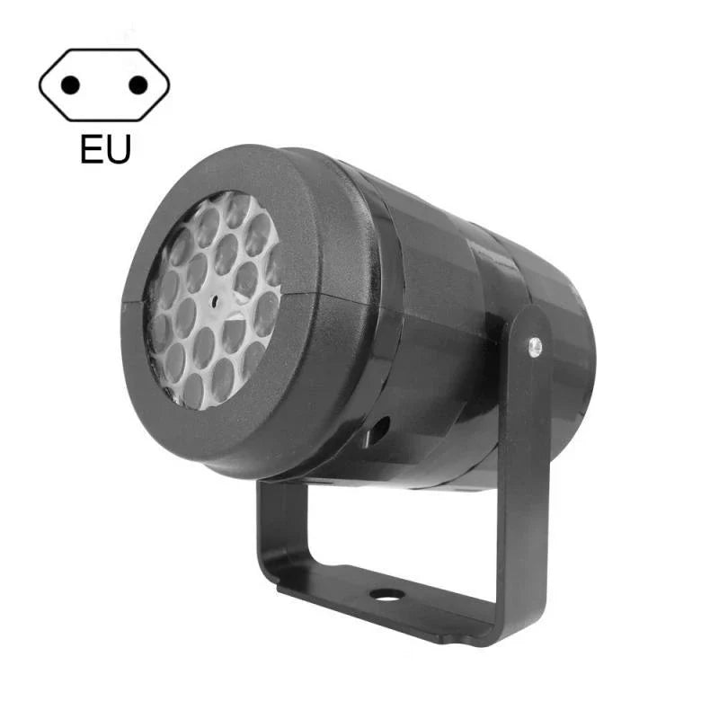 Dazzling LED snowflake projection light with various holiday-themed patterns for festive indoor and outdoor decoration