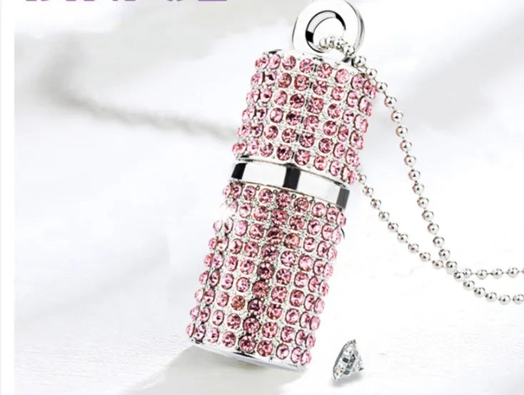 Crystal cylinder lipstick USB flash drive with metal shell, USB 2.0, 8GB, 5.8cm by 1.8cm, red blue pink silver options